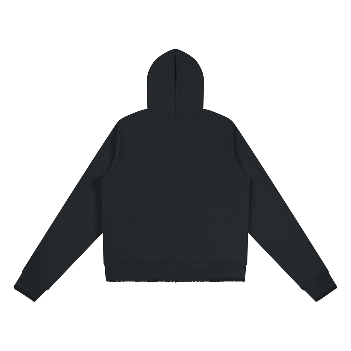 Raw Edge Zip-Up Hoodie