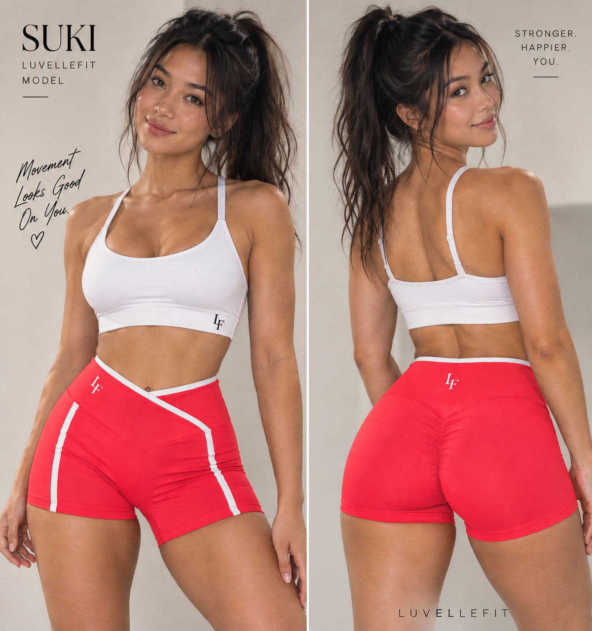 High Rise Color Block Yoga Shorts