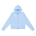 Raw Edge Zip-Up Hoodie