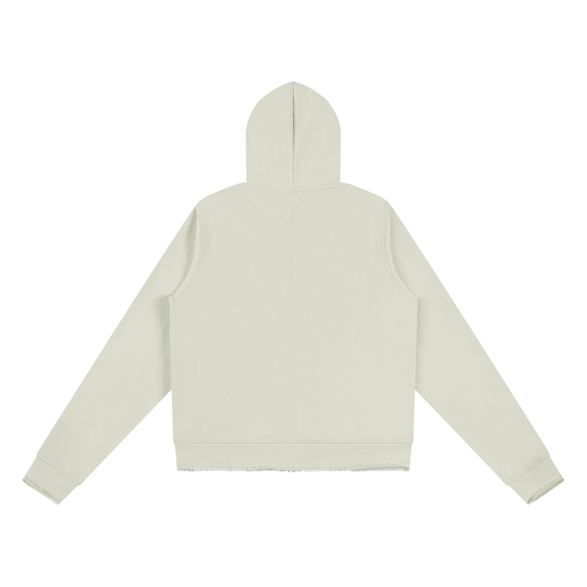 Raw Edge Zip-Up Hoodie