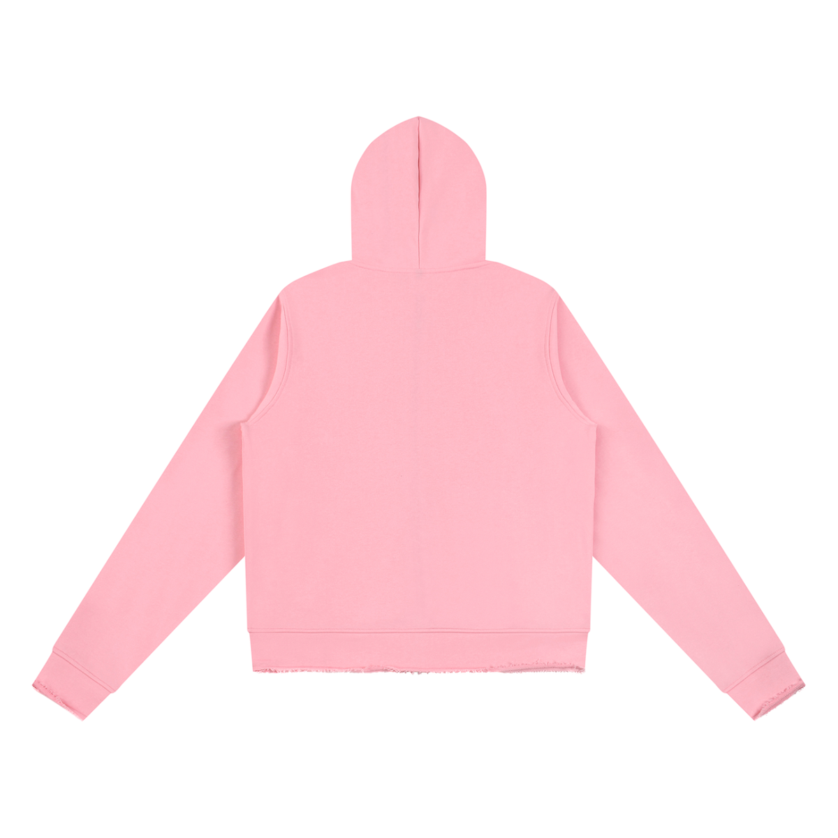 Raw Edge Zip-Up Hoodie